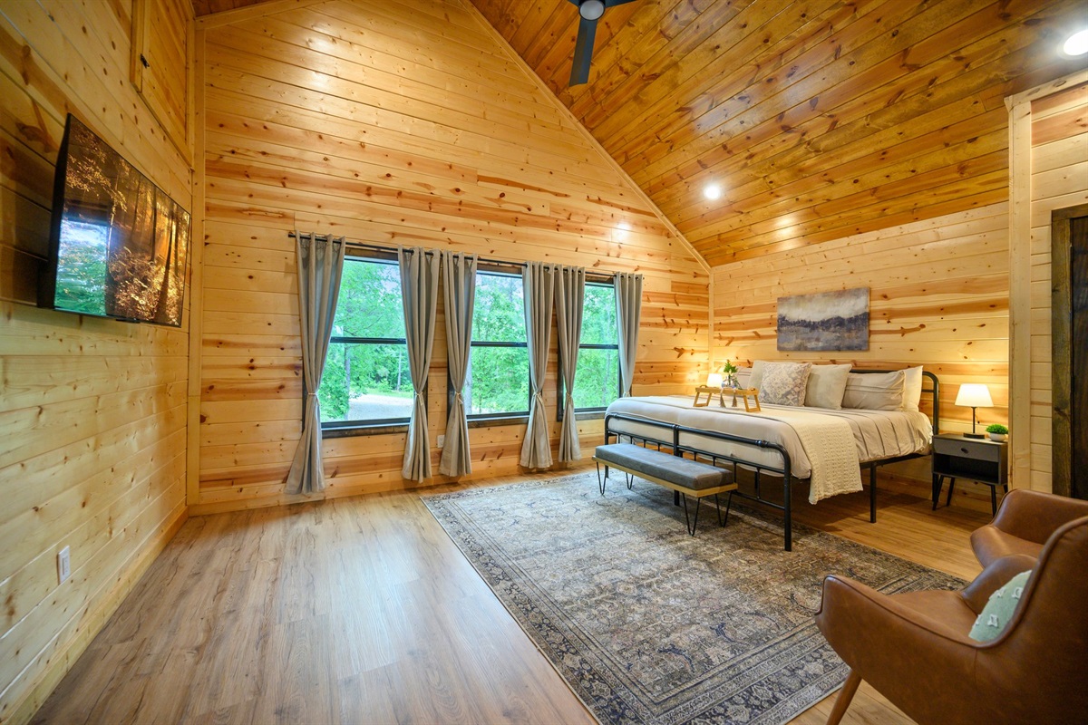 Expansive upstairs king suite