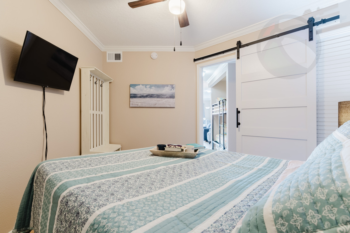With sliding barn door access