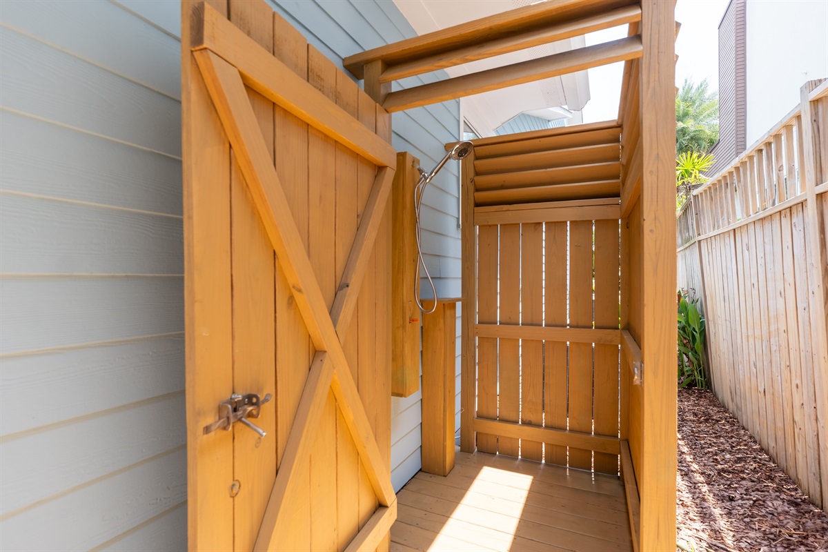 Rinse off sandy feet and salty hair in this private outdoor shower