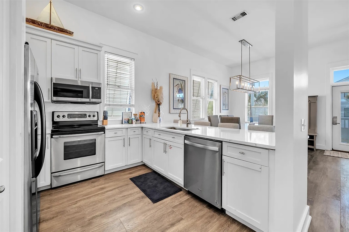 Fully stocked kitchen