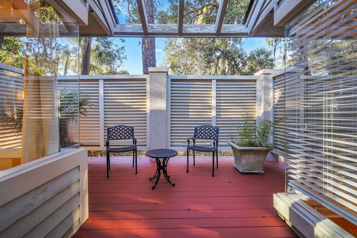 Enjoy your morning coffee on this private and peaceful patio