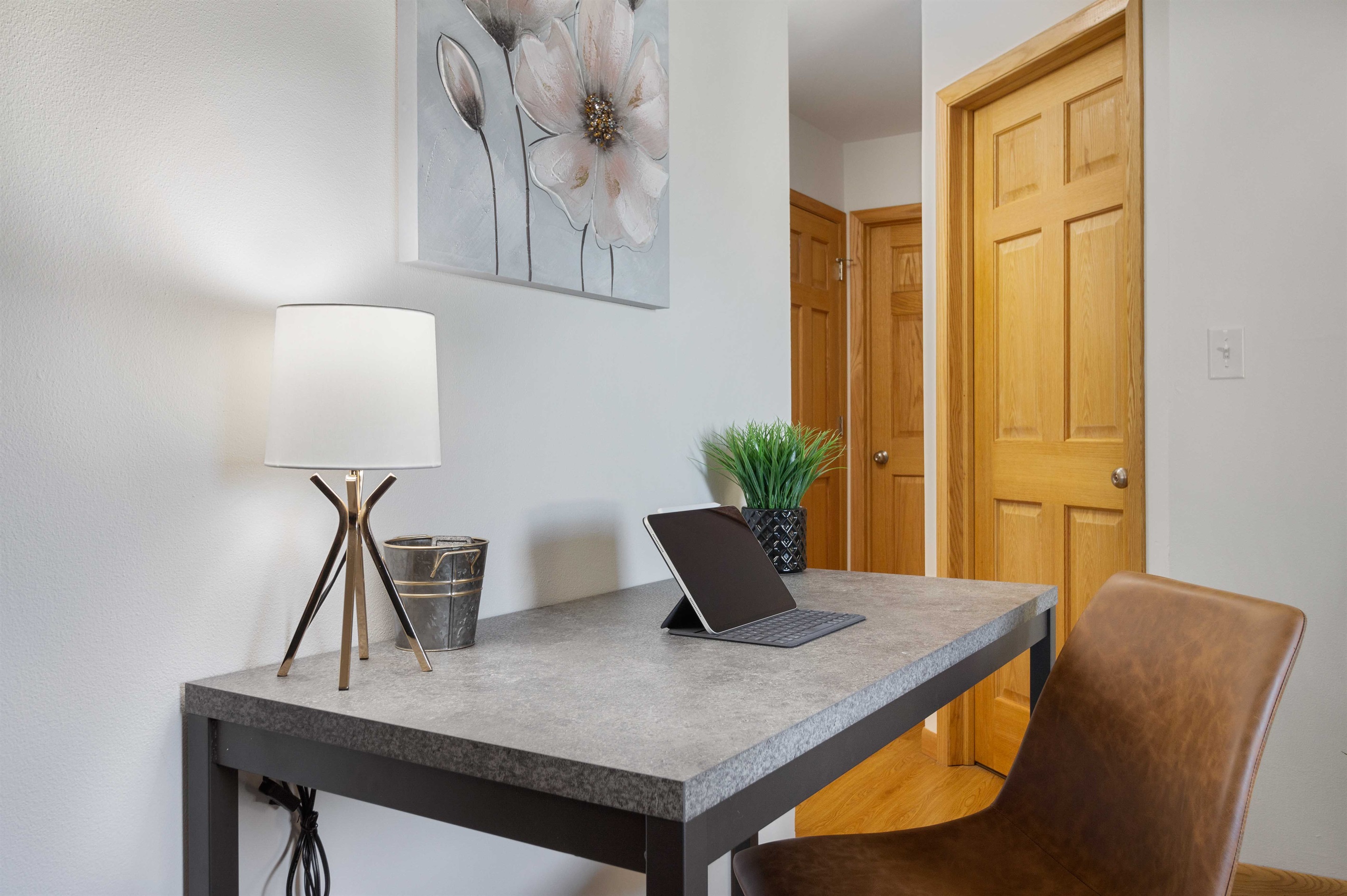 Pens, dry erase markers and scissors are provided. Laptop not included! =D