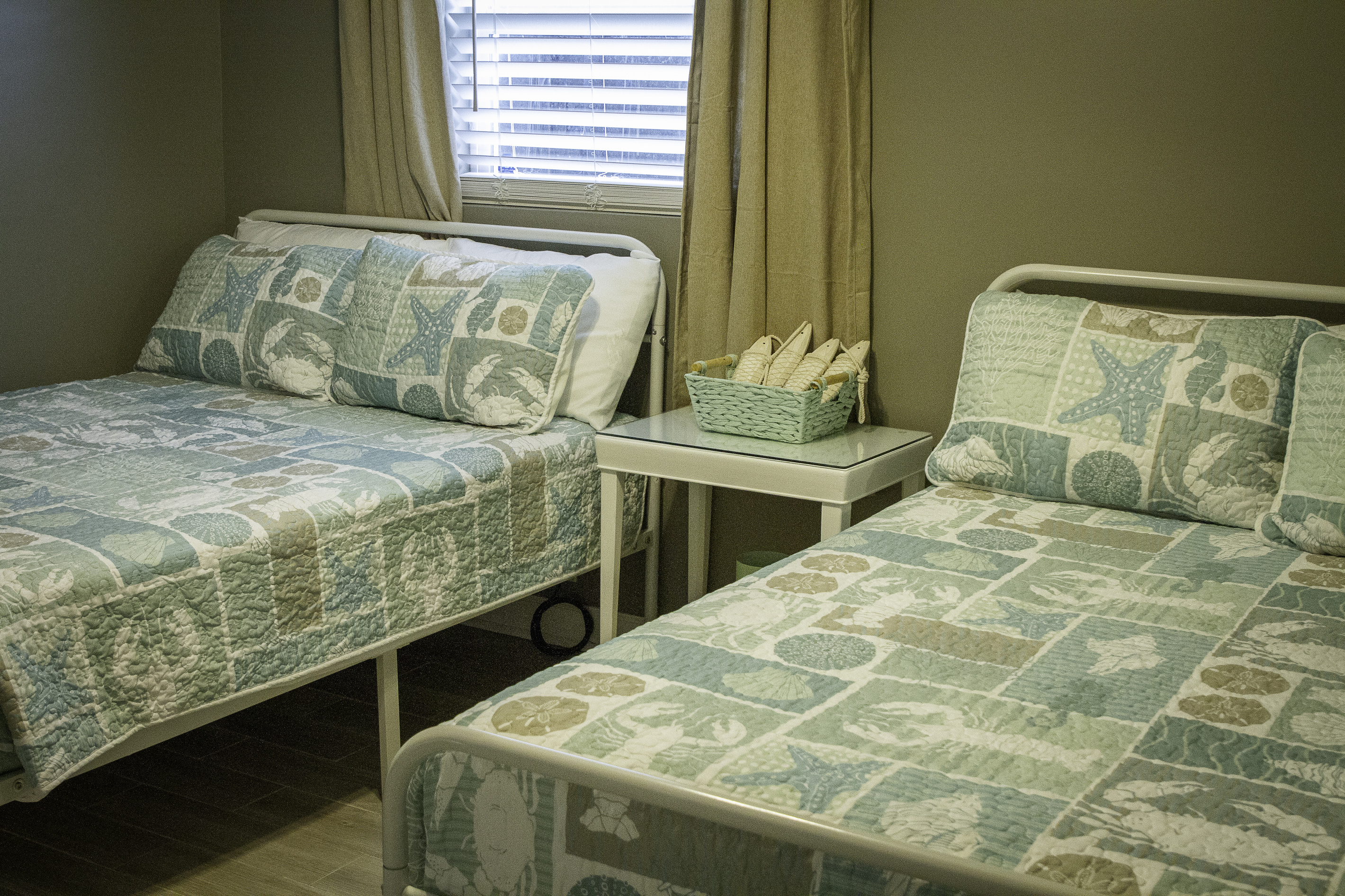 A view of the full size beds