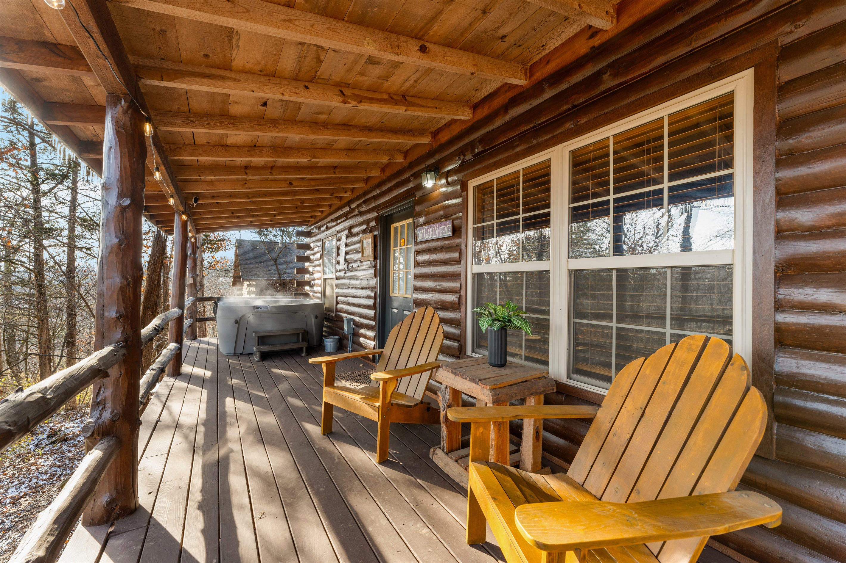Cozy mornings in the hot tub with coffee in hand—pure luxury