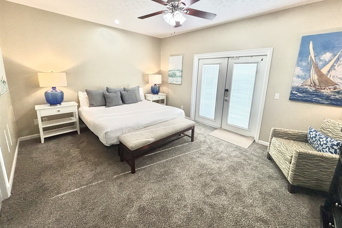 Downstairs bedroom with KING BED!