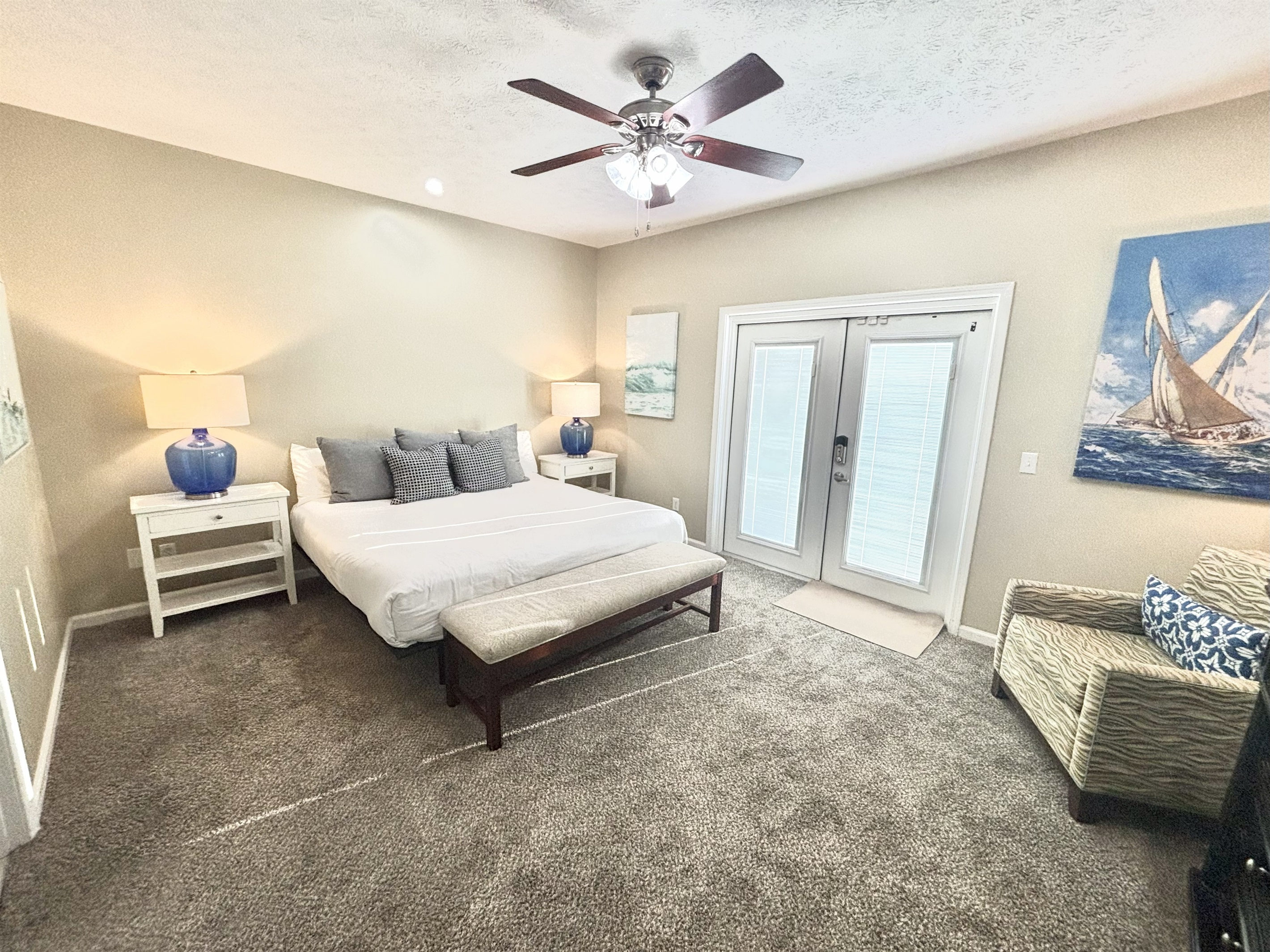 Downstairs bedroom with KING BED!