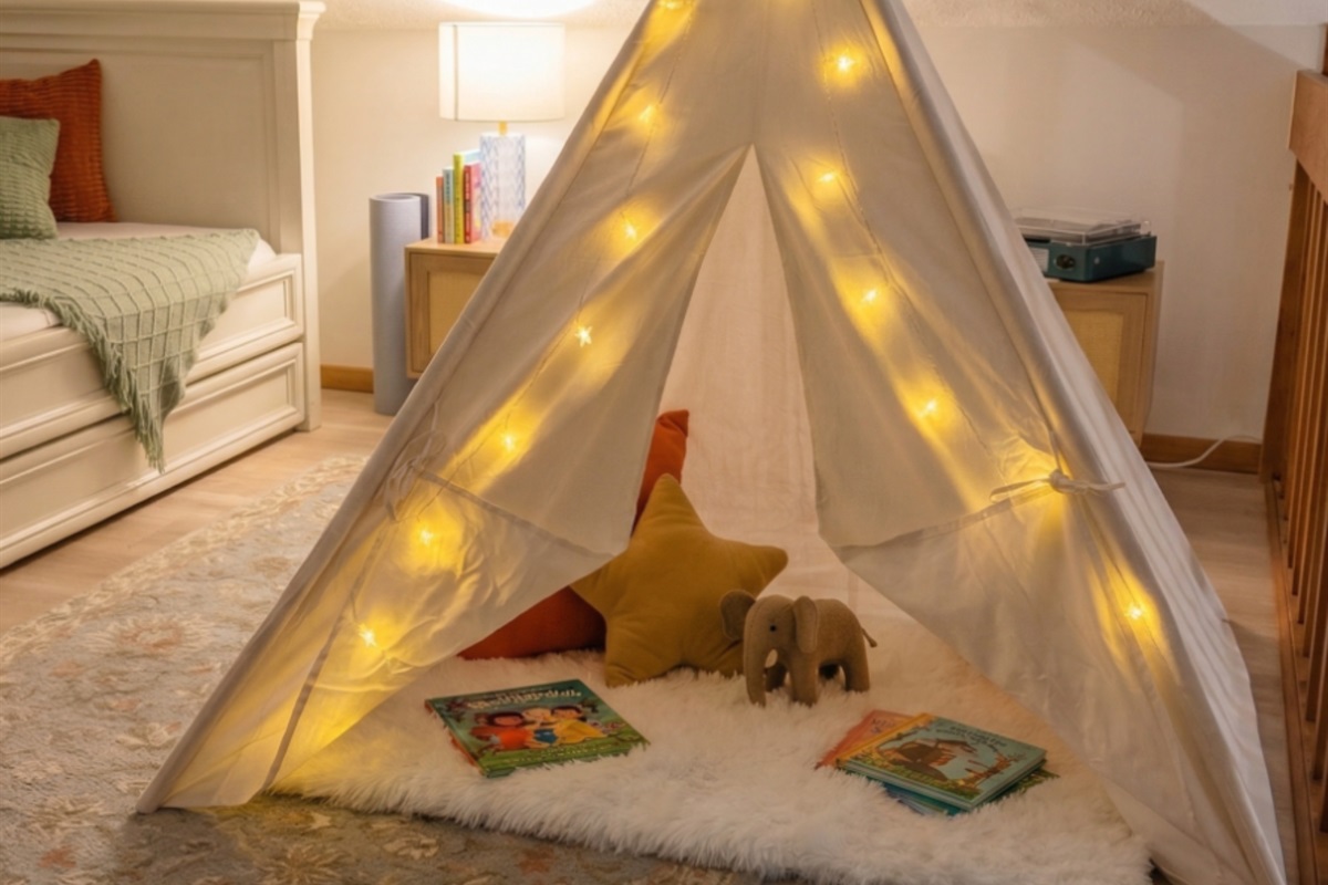 Magical moments await for all - our kids play tent and lights is available for use during your stay