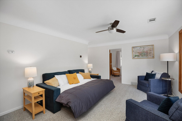 Front living room with Coddle Queen Sleeper