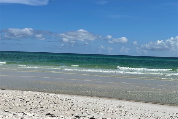emerald green waters