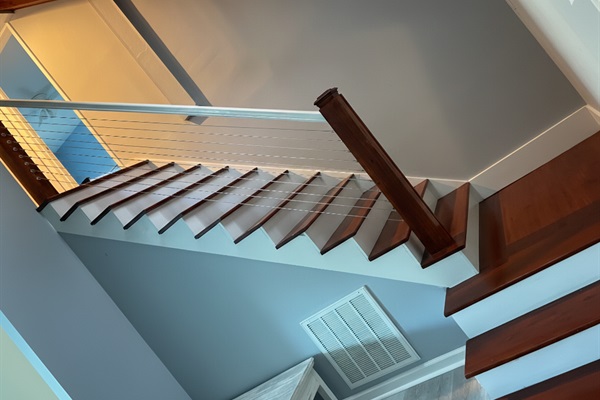 Steps to Second Floor From Living Room in Primary Dwelling