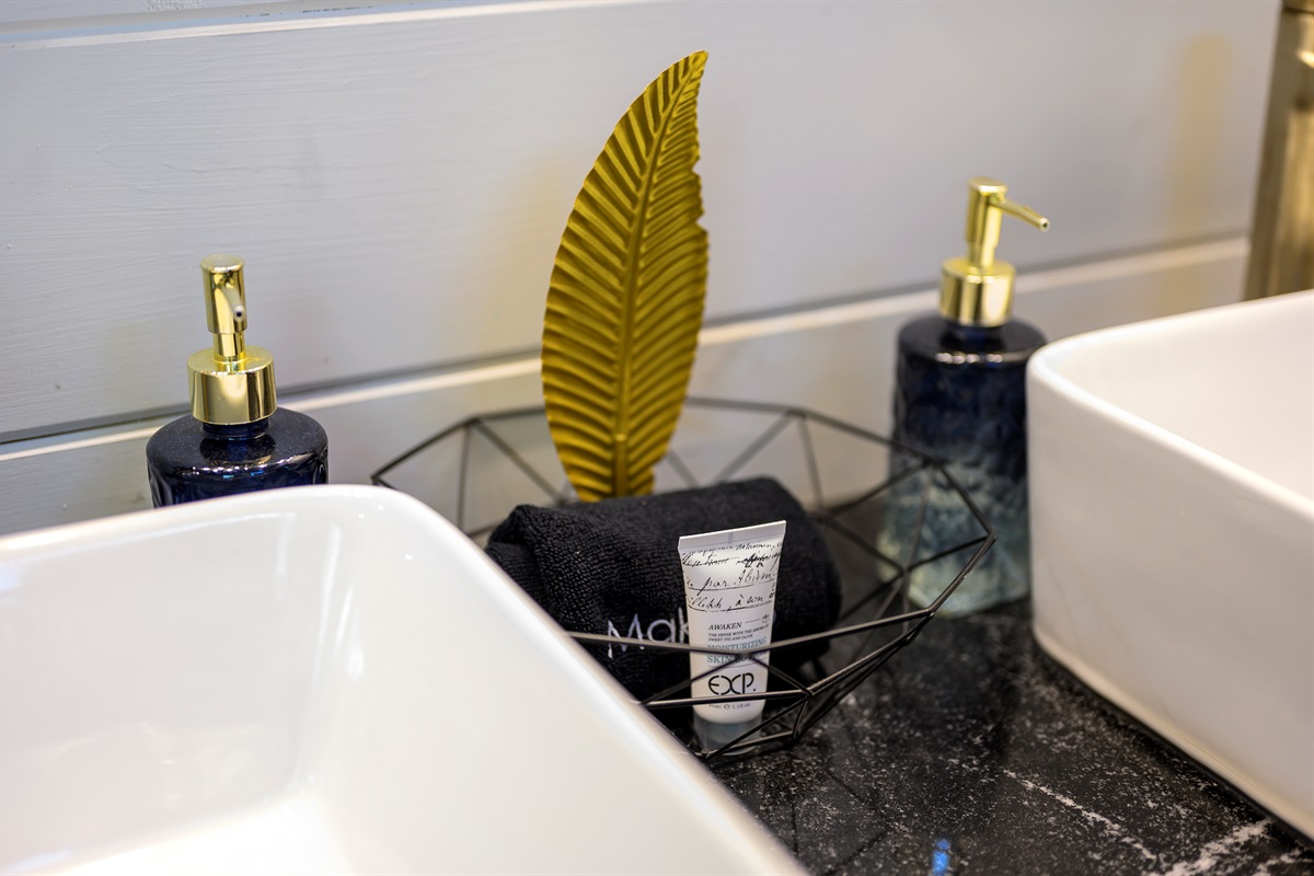 Thoughtfully styled sink area with premium touches