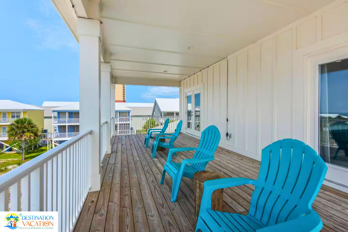 Comfortable outdoor seating invites slow, sunny moments.