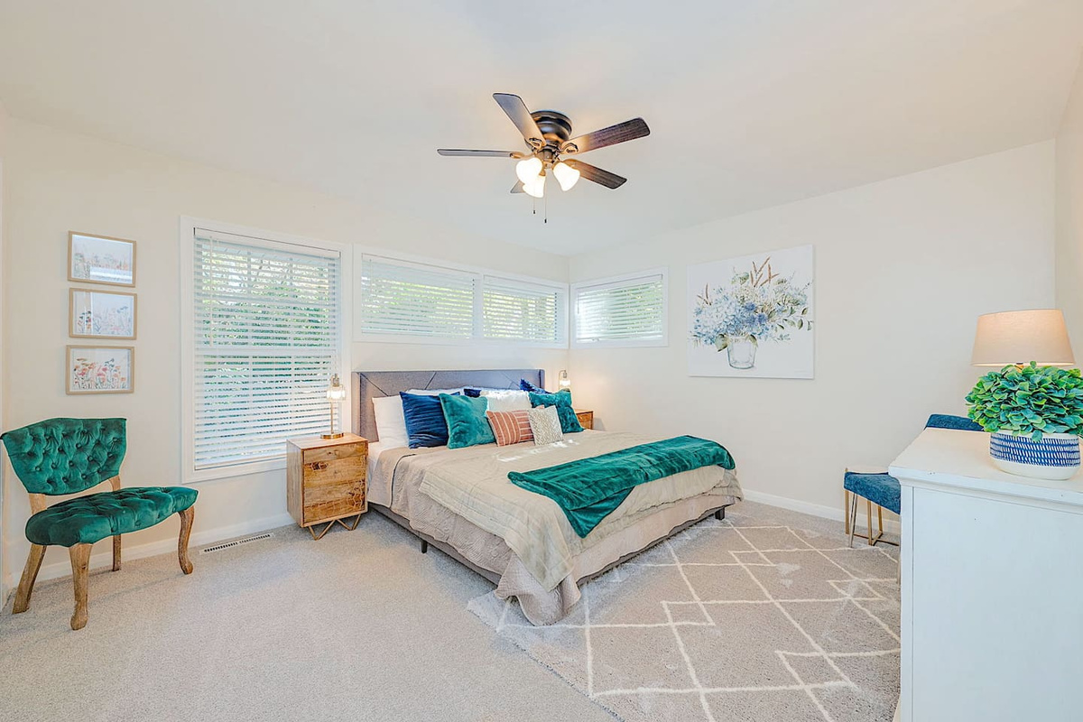Bedroom #1 with a King Gel Infused Memory Foam Mattress