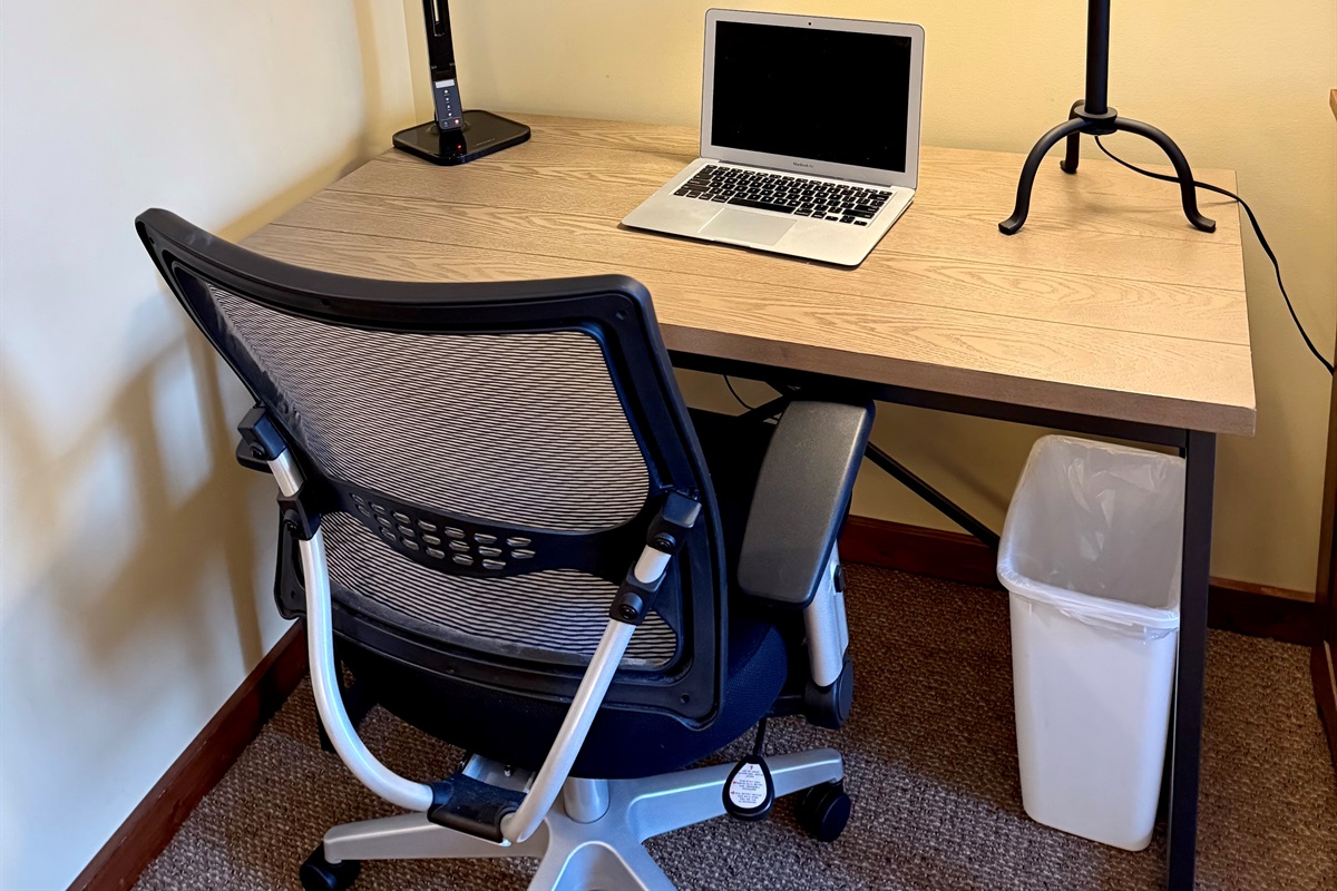 A little desk in the Master Bedroom for when you must work.