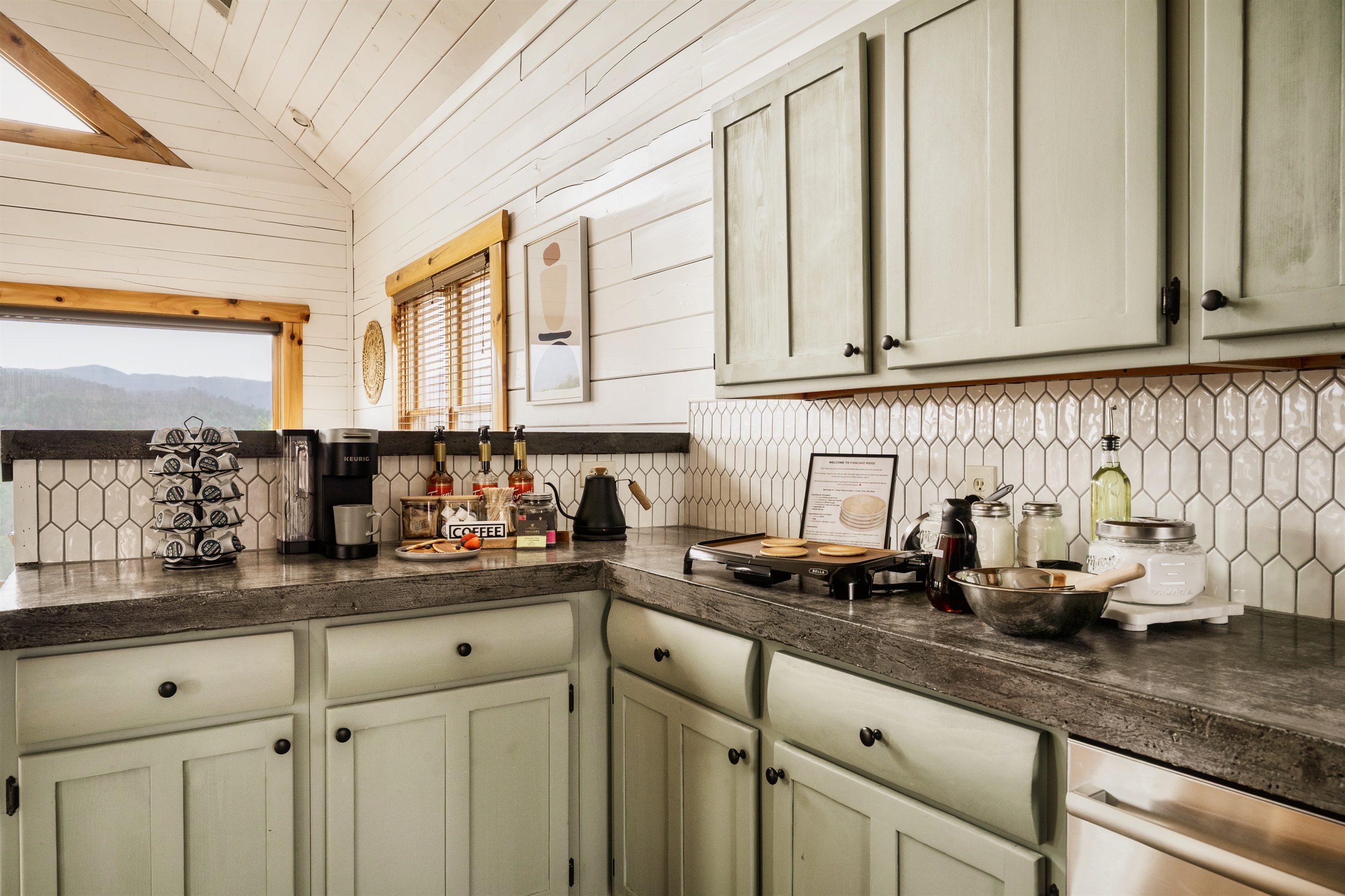 Start your day with a smile and a stack! ☕ Transform your countertop into a cozy coffee nook complete with a pancake maker, because every morning deserves a little extra sweetness!