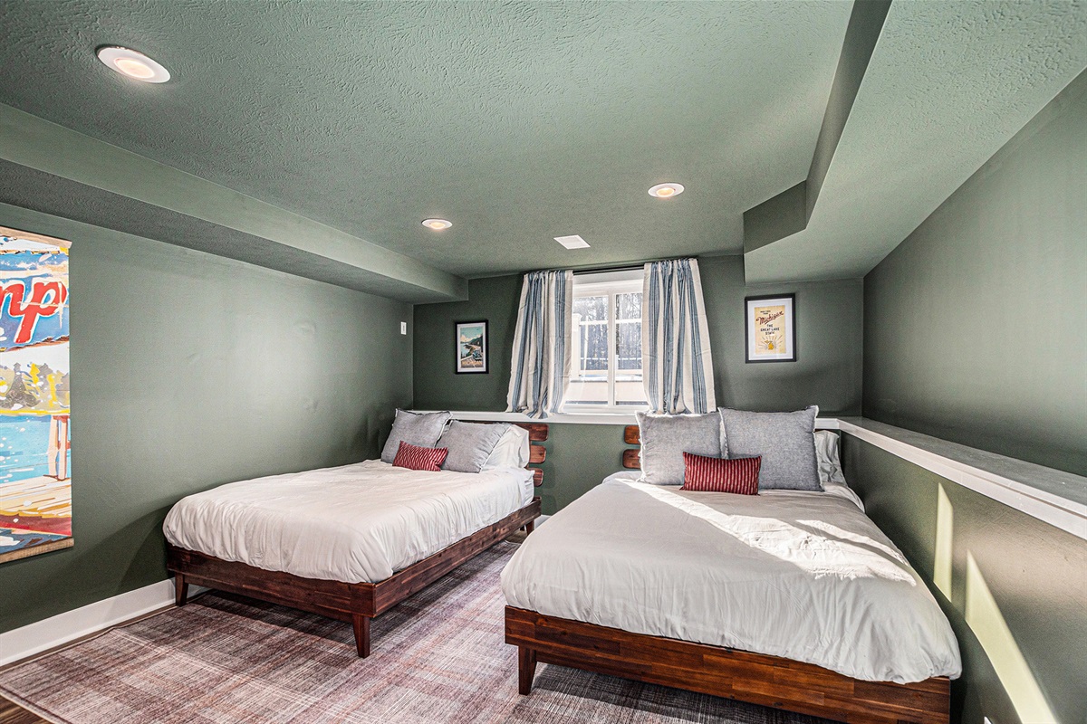Comfort meets convenience in this lower-level retreat with double queen beds.