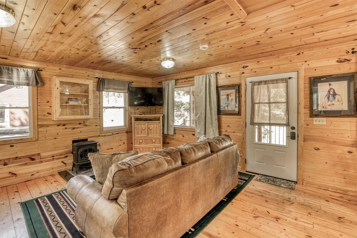 Living area with TV and sofa