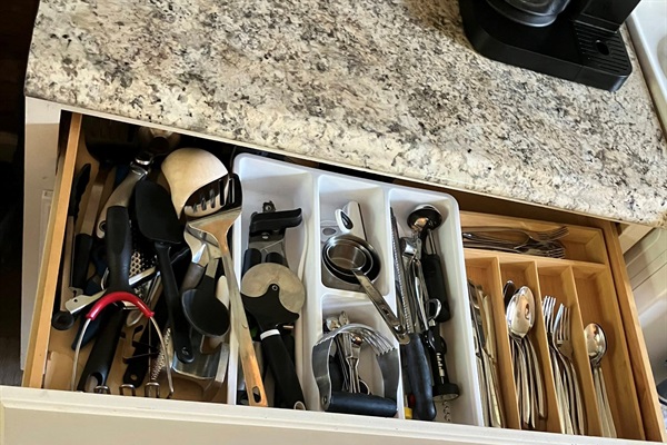 Flatware for eight as well as a great selection of utensils!