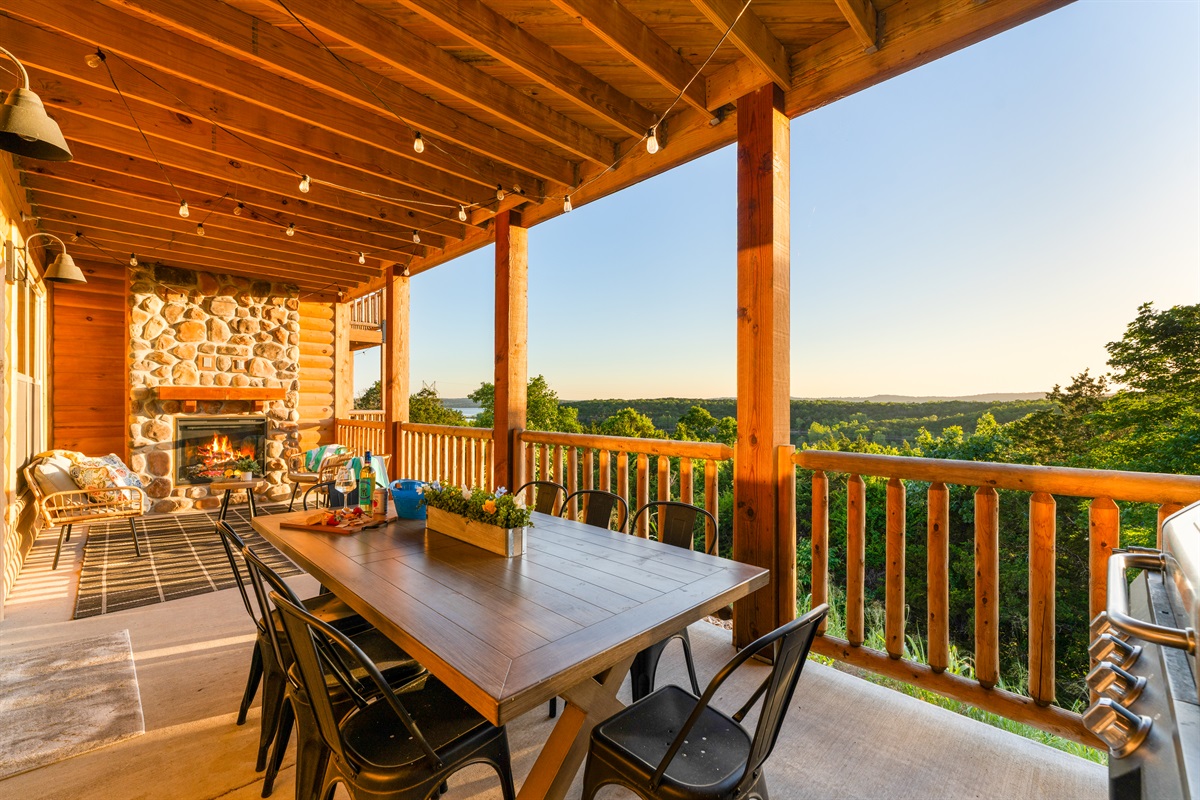 Fire up the grill on the covered deck—dinner with a view!