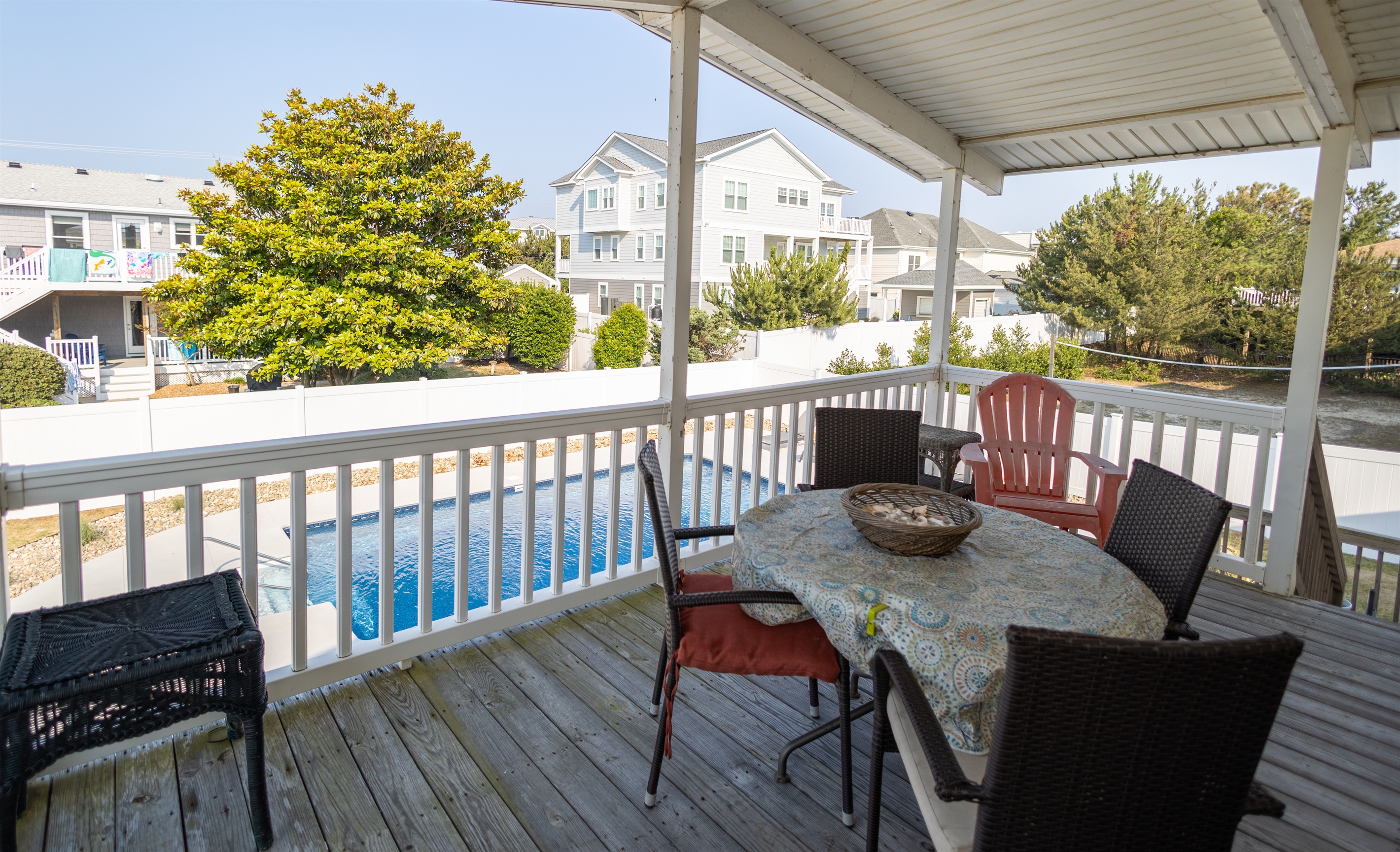 Back deck overlooking the pool!