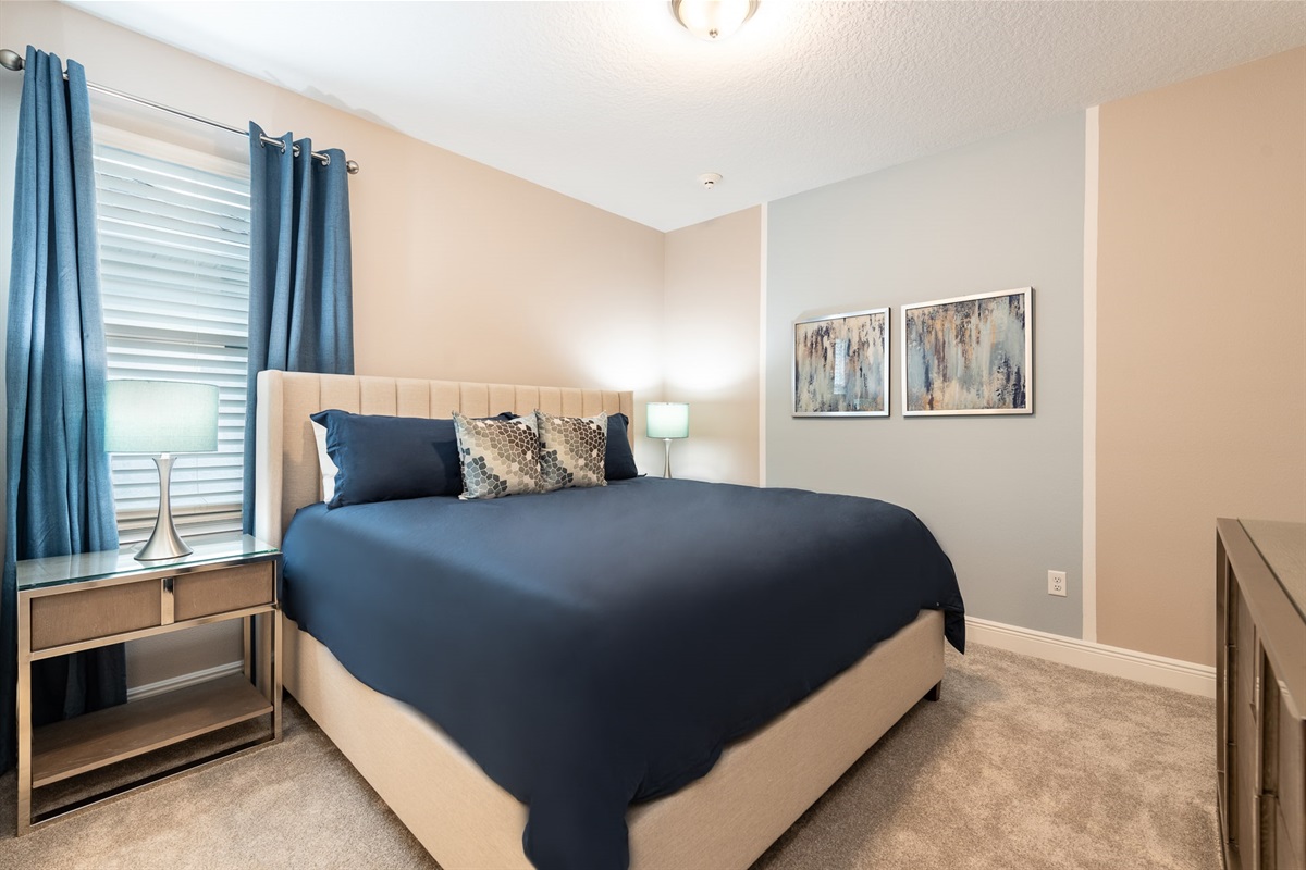 Room shares a Jack & Jill bathroom with an adjacent bedroom, making it an ideal choice for families.