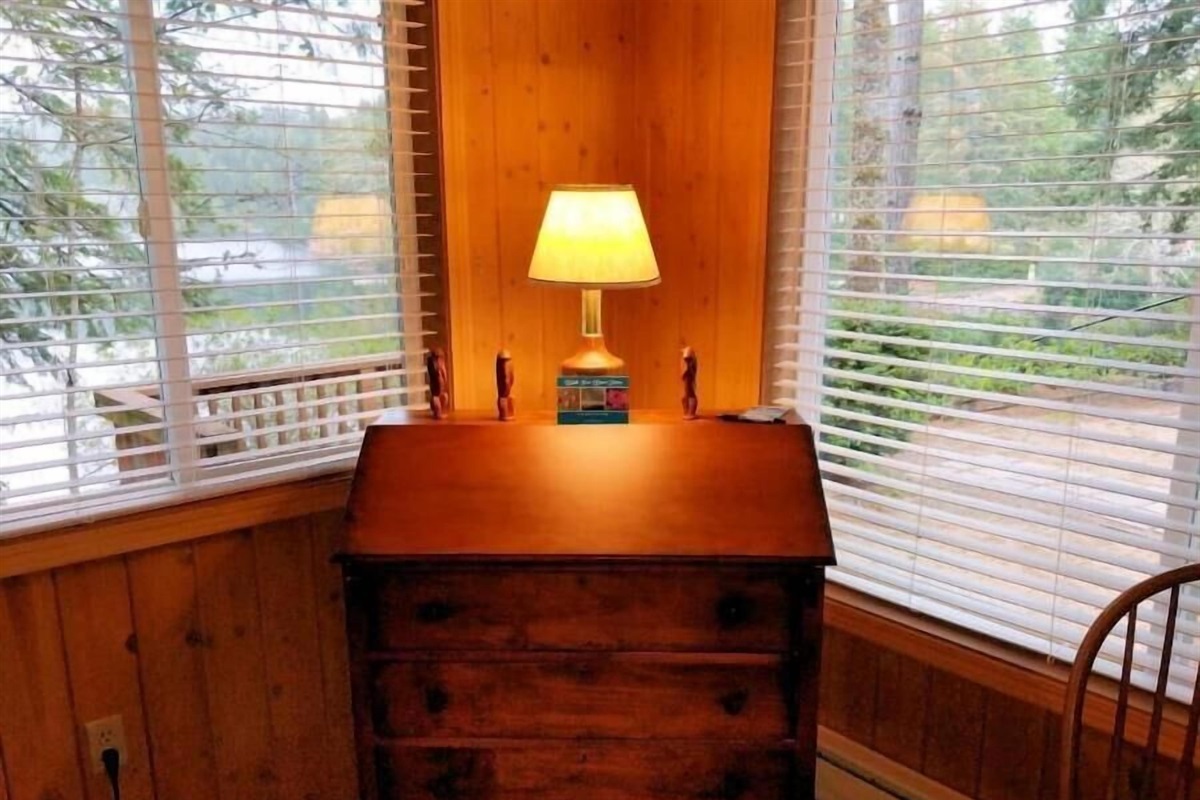 desk in primary bedroom