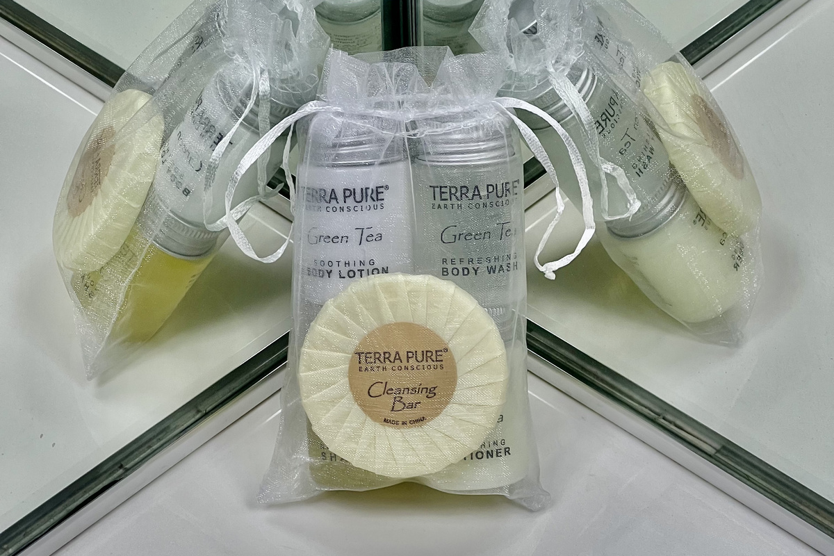 Pack lighter and travel easier. We provide complimentary, single-serve amenity kits with quality shampoo, conditioner, and body wash for your convenience.