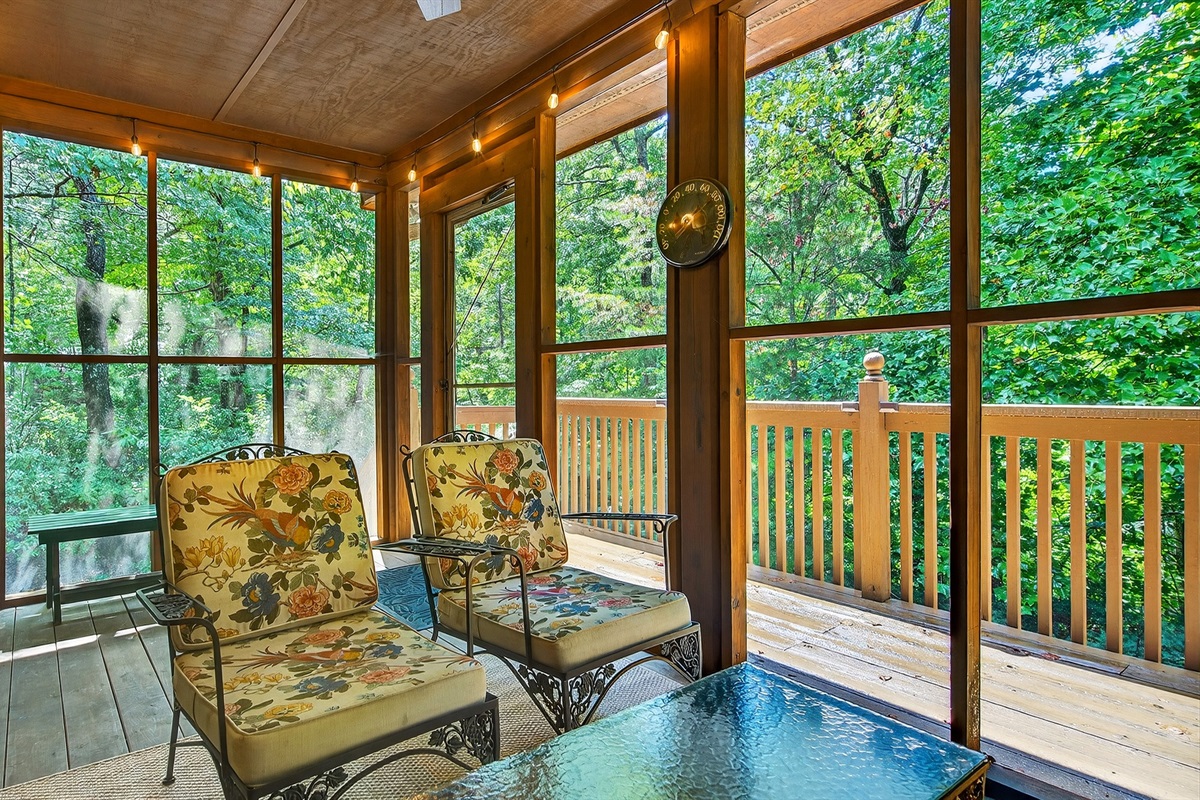 Additional view of screened in porch.