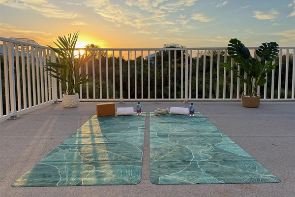 Sunrise yoga? Yes please! The primary balcony is a great spot to stretch