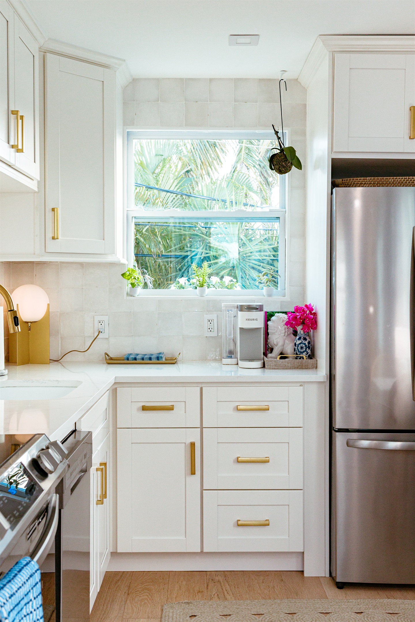 The full kitchen in the cottage has all the cookware and amenities you need to craft tasty meals together.