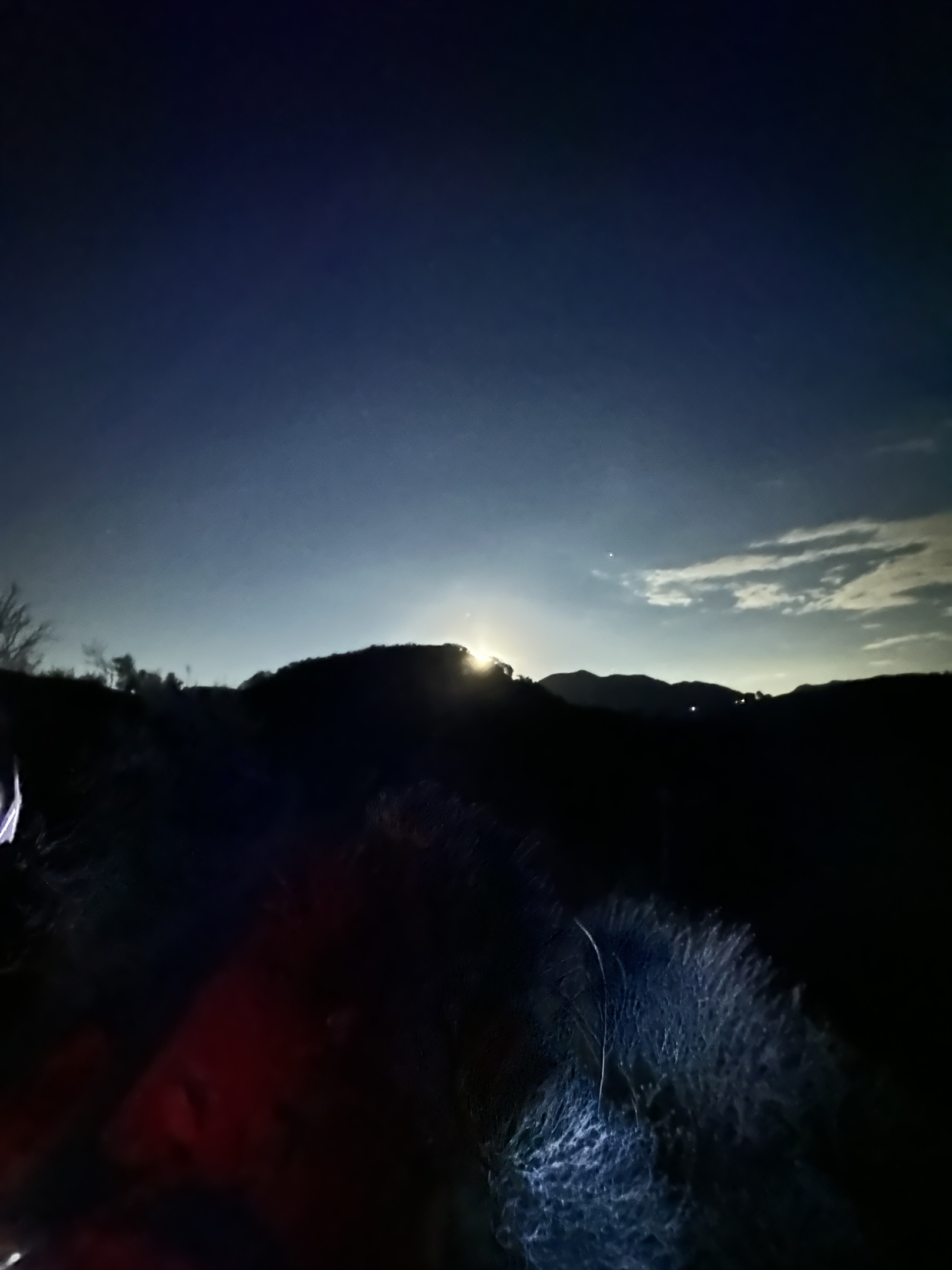 moon rise in the mountain