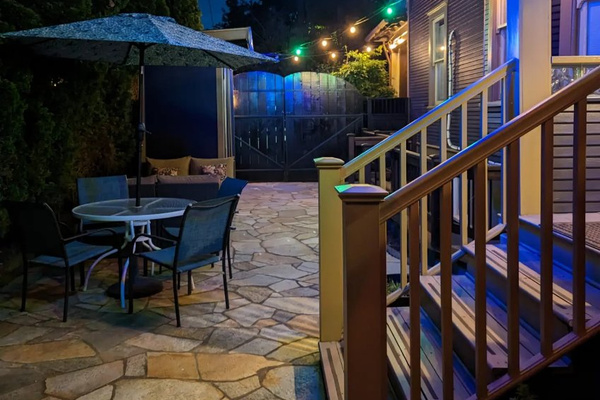 Nighttime is a good time to hang out on the patio!