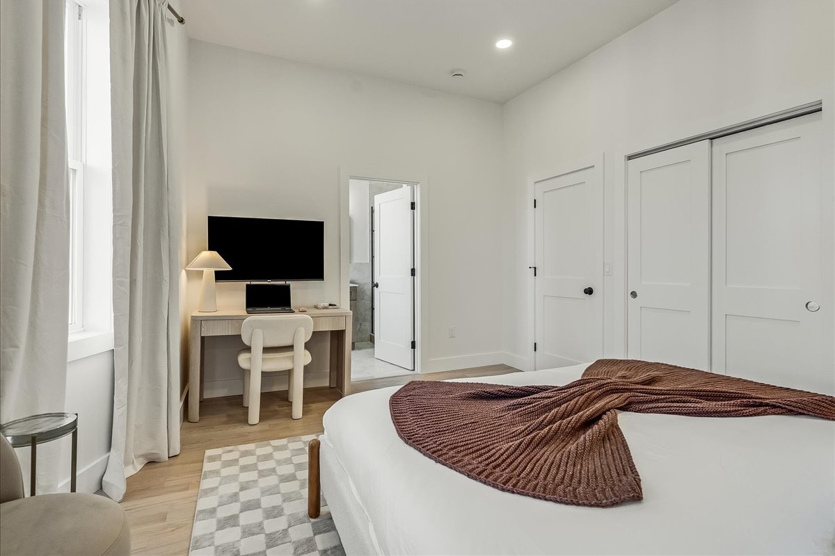 Functional desk area for work or study.