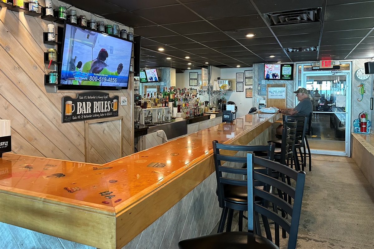 Rising Tides bar! Right in the building on the bottom floor with access to the pool and beach areas!