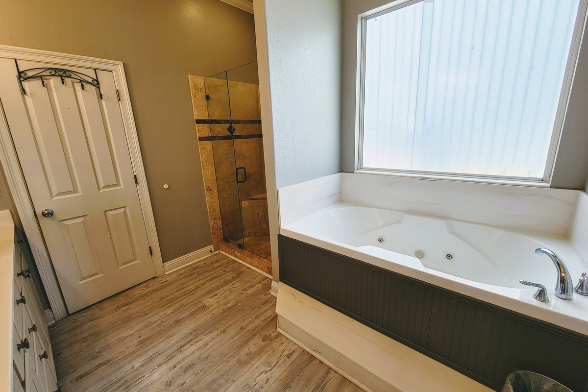 Walk-in shower & jacuzzi tub
