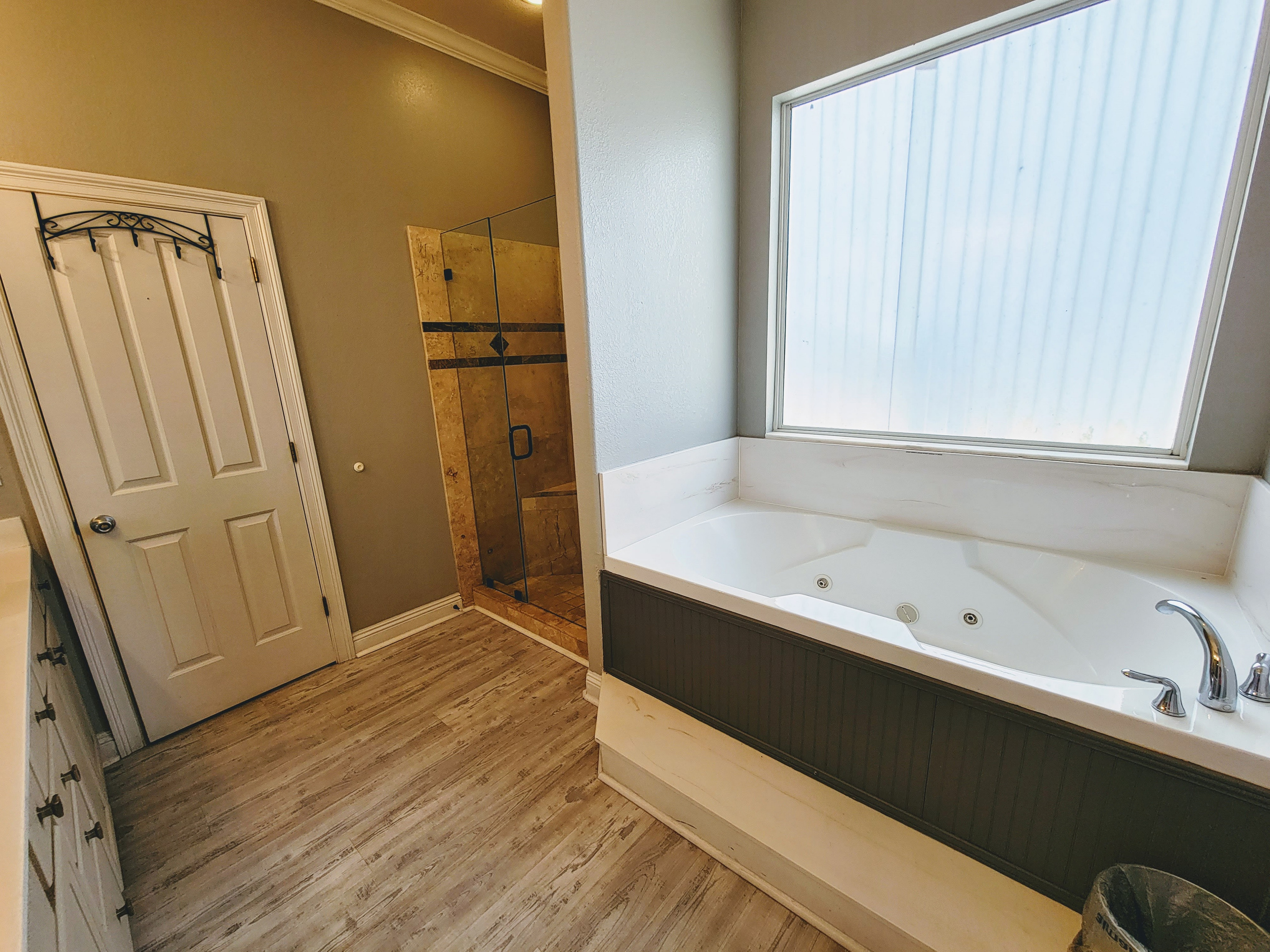 Walk-in shower & jacuzzi tub