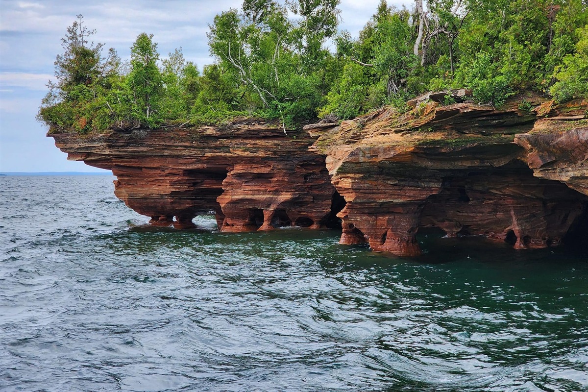 Sea caves access by going on a guided kayak or apostle island cruises seasonally and weather permitting 