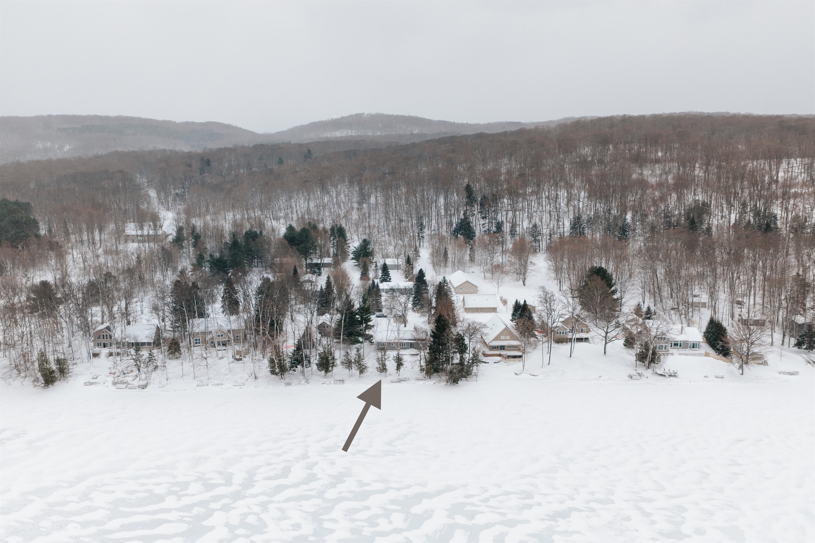 Aerial view showing home location
