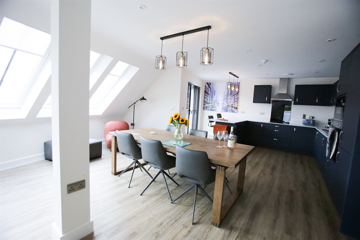 Open plan lounge dining kitchen - 3 bed apt