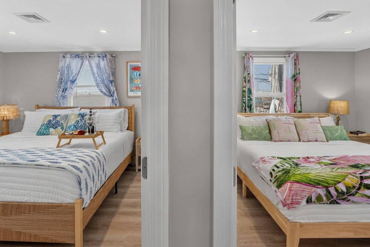 Comfortable sleeping spaces provide a welcoming retreat for guests to rest and recharge.
