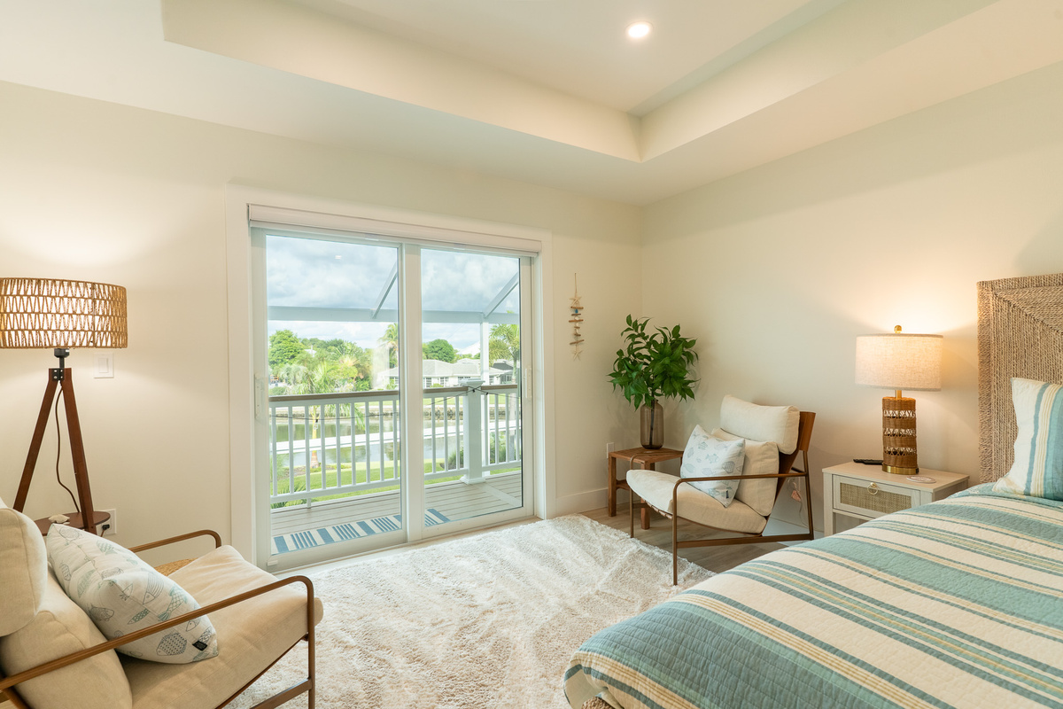Primary Bedroom Deck with Canal View