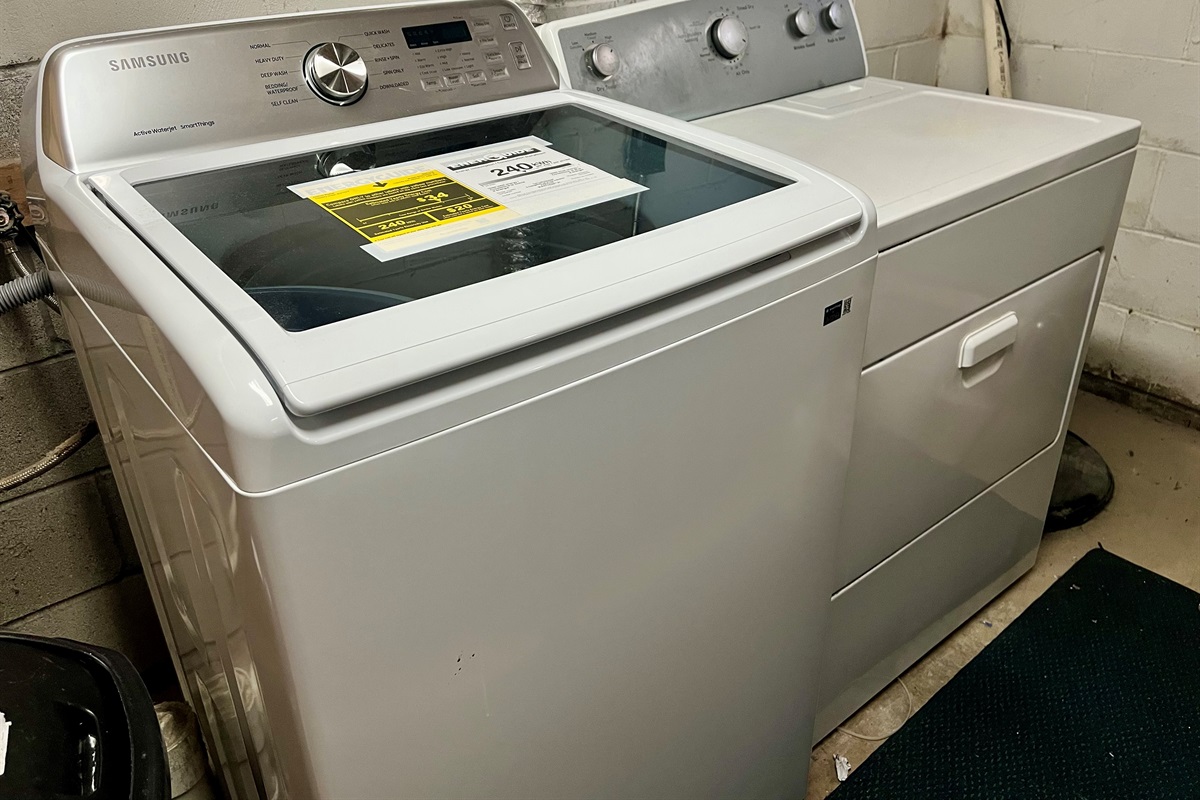 Basement laundry is available for guests