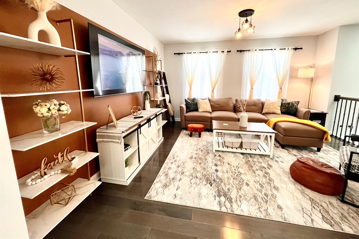 Beautiful living room with lot of natural light