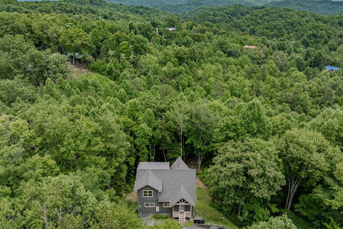 Welcome to Blue Smoke Outpost, tucked among the trees with the Smokies in the distance.