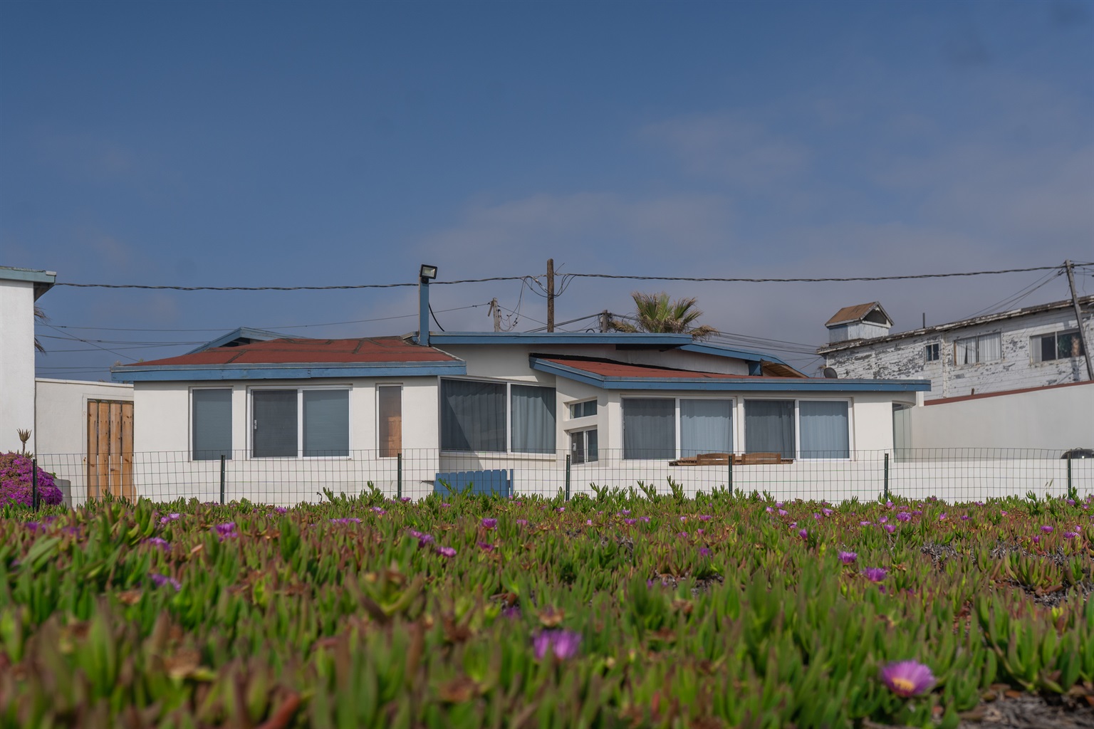 Beachside view of Casa Mares