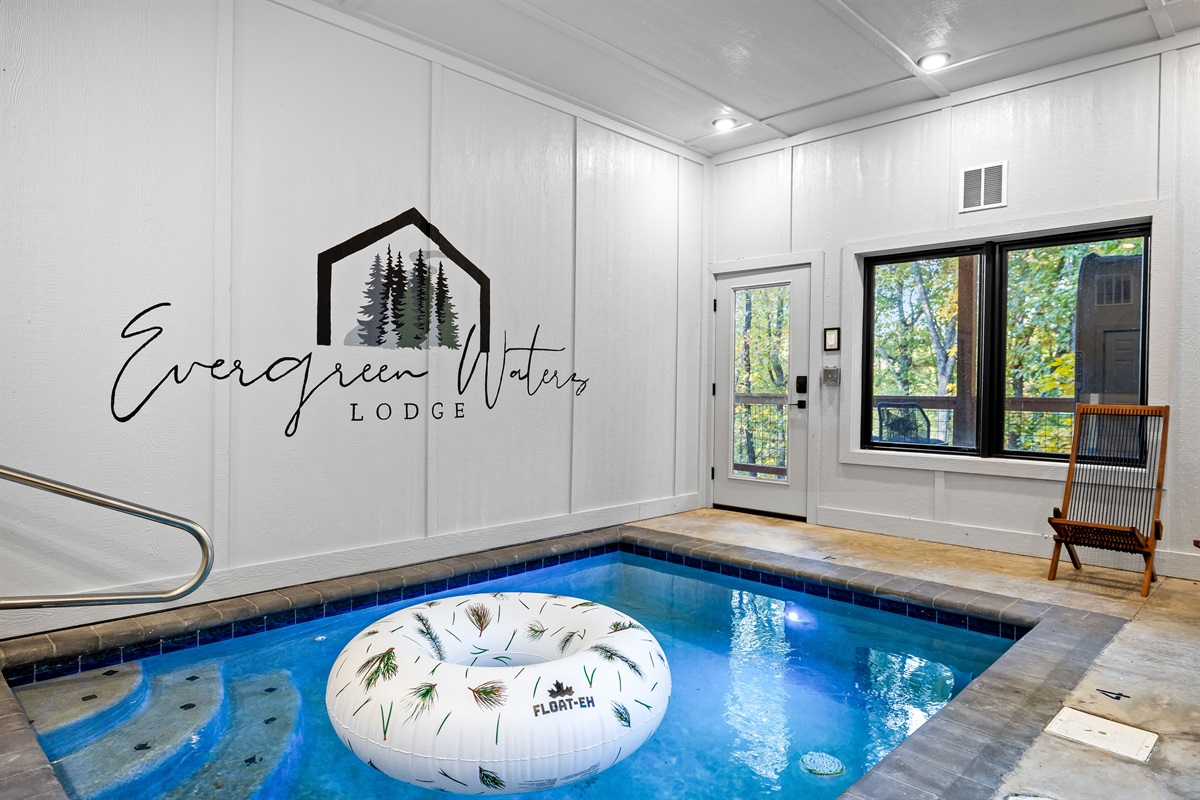 Indoor heated pool — peaceful, private, and year-round fun!