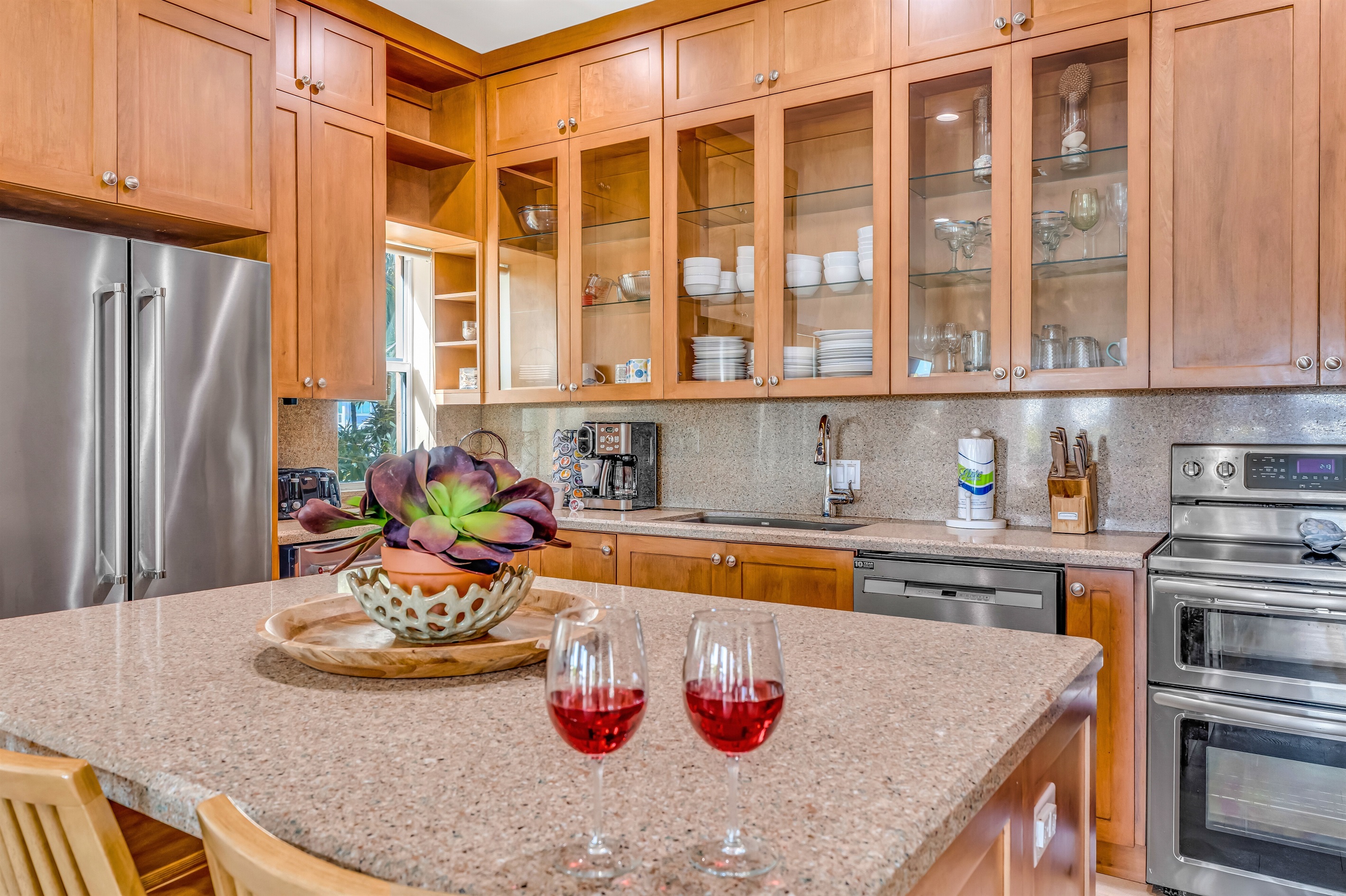Plenty of countertop space and high end appliances will make cooking much more enjoyable.