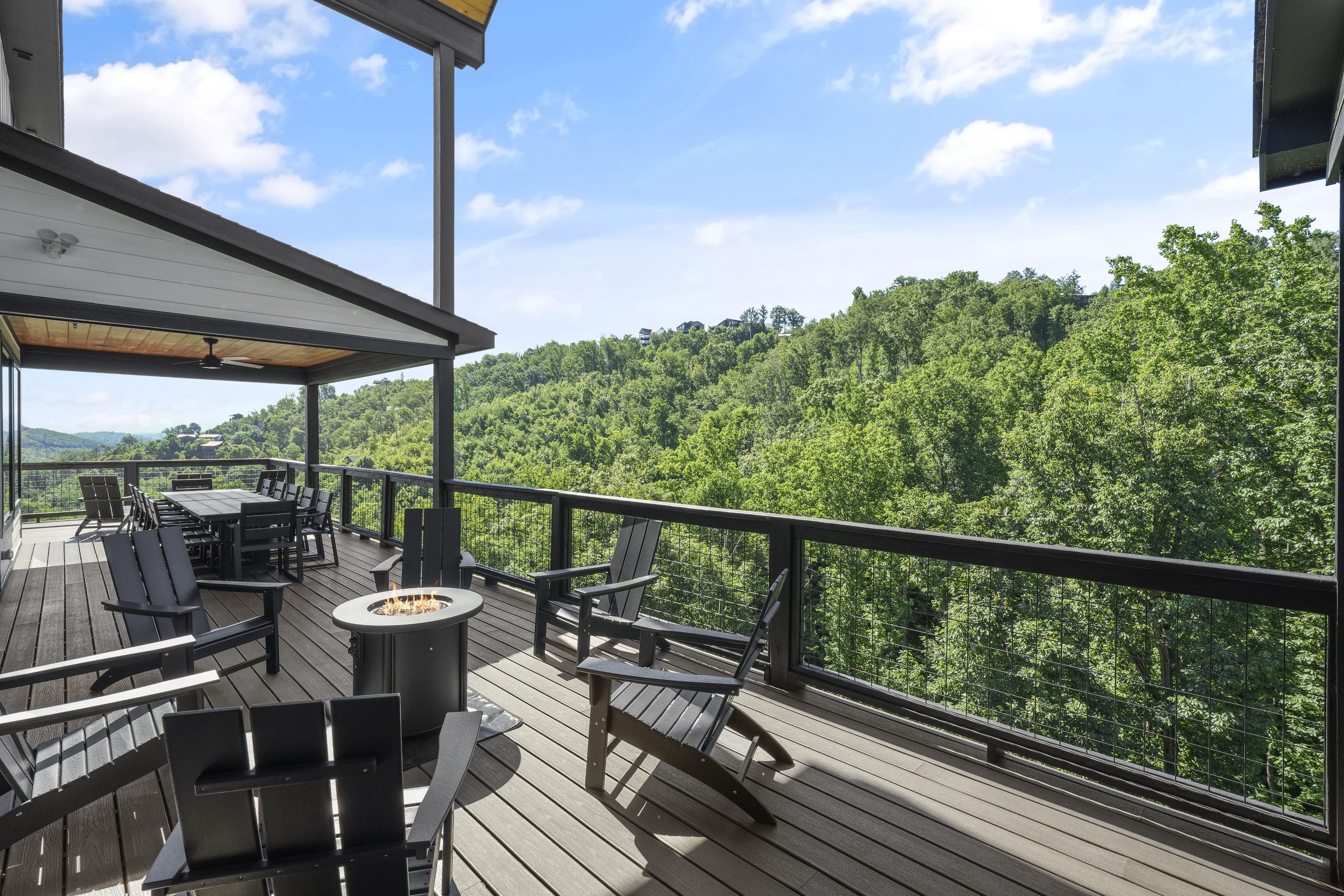 Enjoy privacy and mountain views from your deck. 