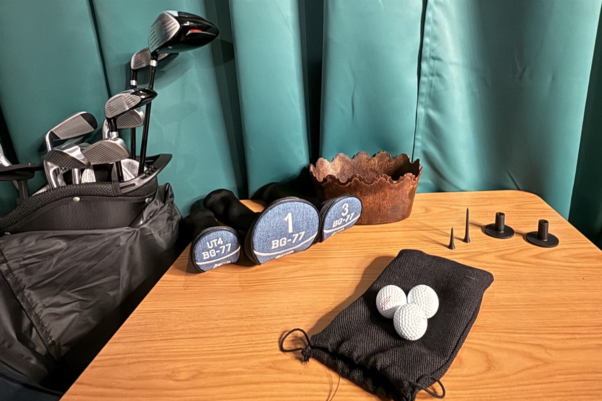 Every detail ready for play — clubs, tees, and turf prepared for your perfect swing. Of course, you may bring your own favorite equipment tooo!