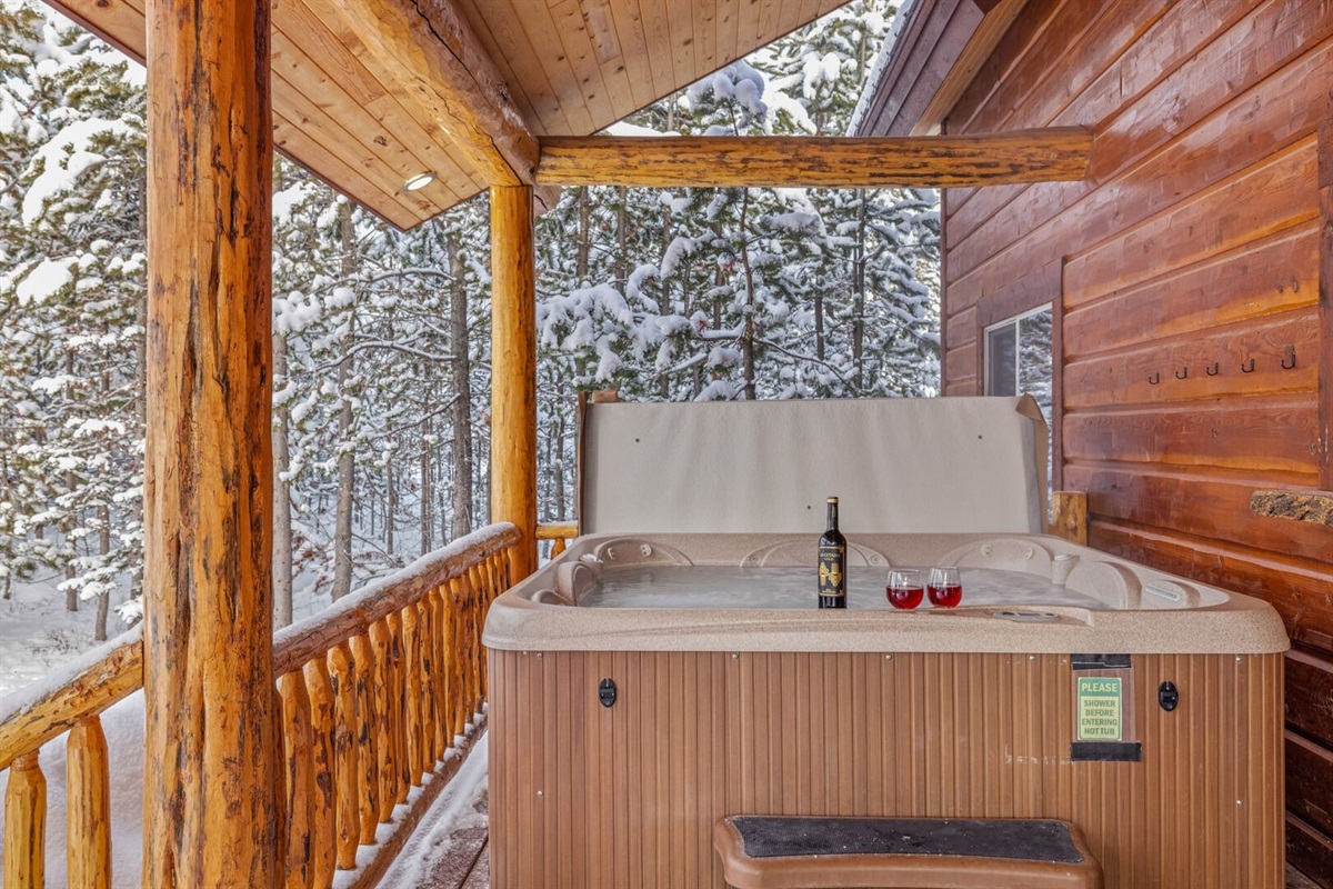 6 person hot tub, perfect for relaxing after a long day of outdoor fun!